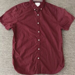 Denim & Flower Maroon Polka Dot Shirt